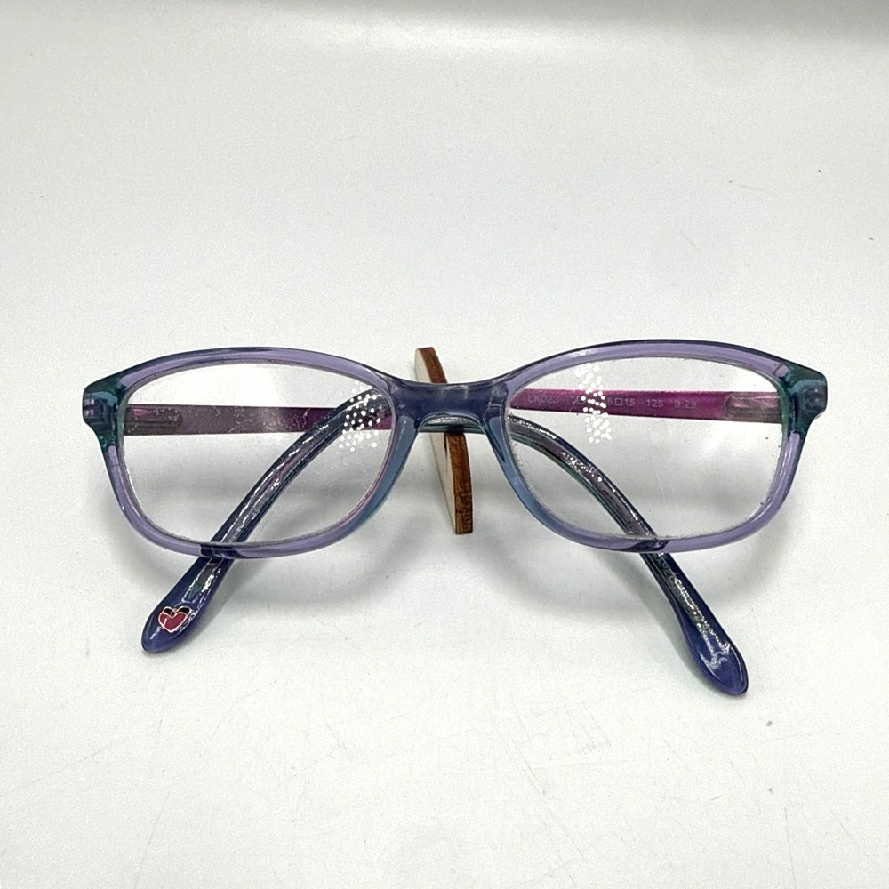 Lulu Guinness LK023 TEA‎ Girls Eyeglasses Purple Teal Polka Dot Frames 46-15-125